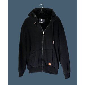 BUFFALO- MENS BLACK ZIP-UP FLEECE LINED SWEATER JACKET -SIZE X-LARGE